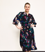 Atelier Jupe bloemen en vogels op zwart - viscose