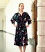 Atelier Jupe bloemen en vogels op zwart - viscose