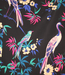 Atelier Jupe bloemen en vogels op zwart - viscose
