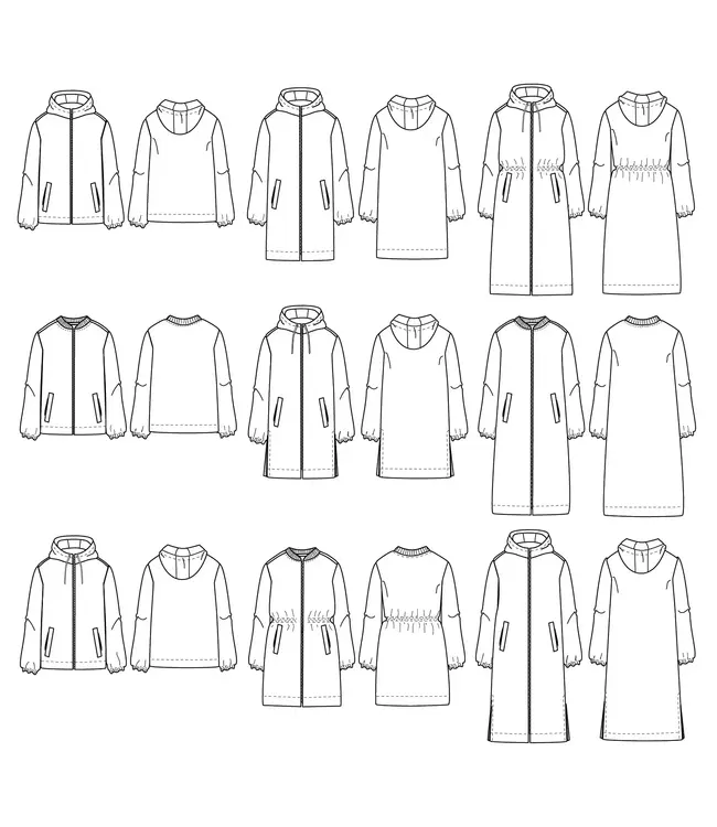 Ikatee QUIMPER - parka regenjas DAMES - papieren patroon