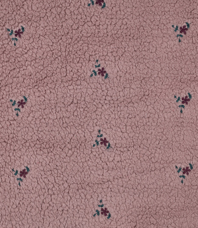 mauve kleine bloemetjes - teddy sherpa