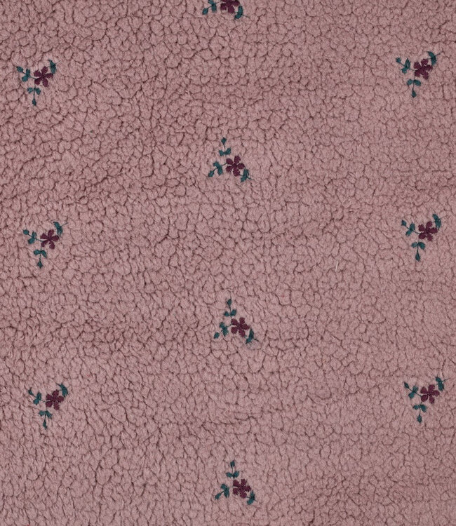 mauve kleine bloemetjes - teddy sherpa