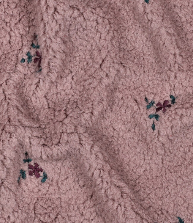 mauve kleine bloemetjes - teddy sherpa
