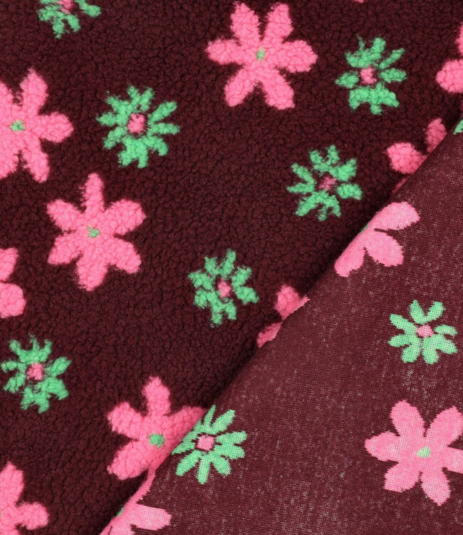 bloemen bordeaux - heavy teddy