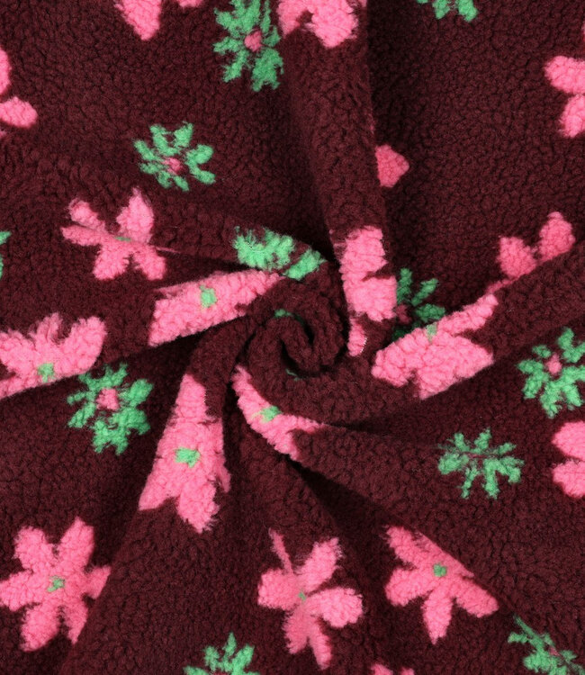 bloemen bordeaux - heavy teddy