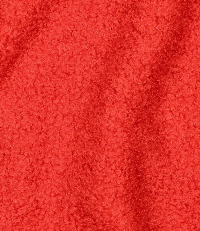 hevig rood - teddy boucle double face met fleece