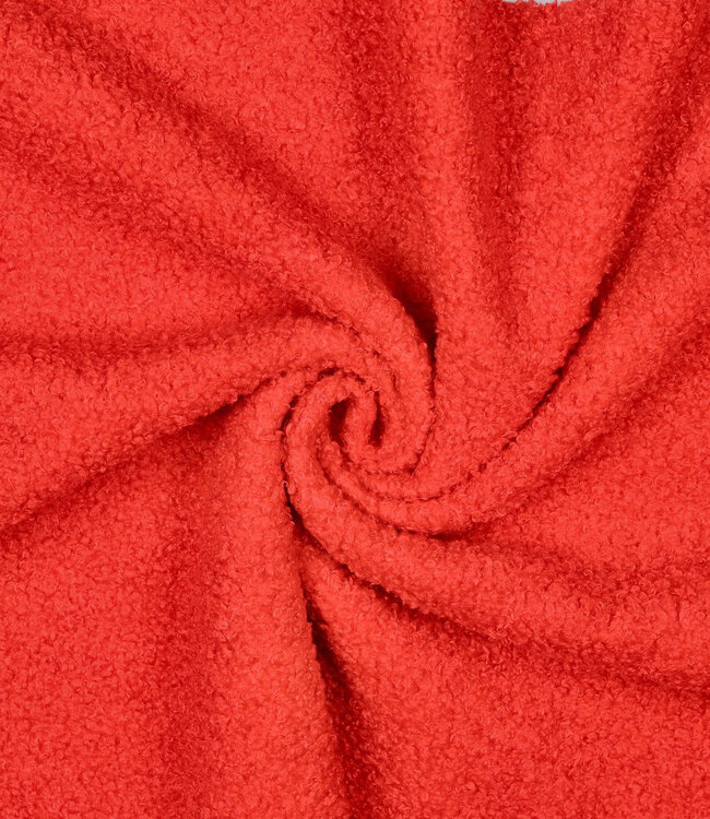 hevig rood - teddy boucle double face met fleece