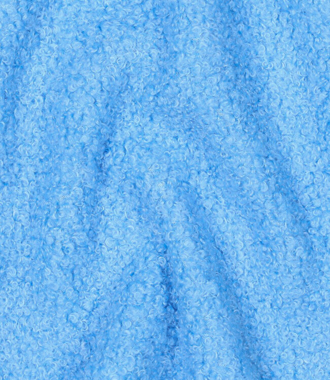lichtblauw - teddy boucle double face met fleece