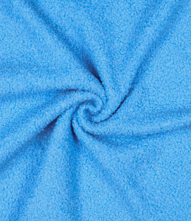 lichtblauw - teddy boucle double face met fleece