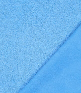 lichtblauw - teddy boucle double face met fleece