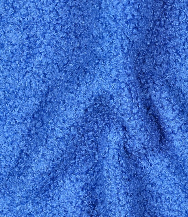 klein blauw  - teddy boucle double face met fleece