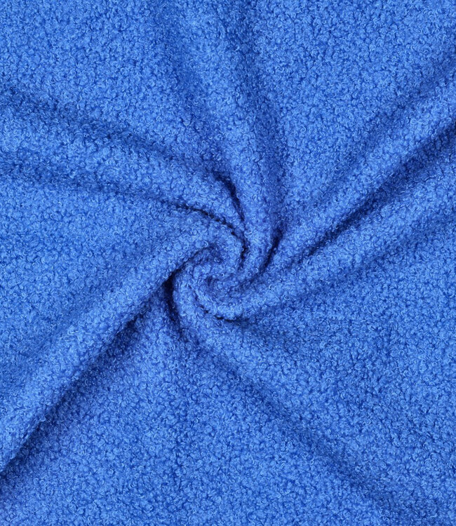 klein blauw  - teddy boucle double face met fleece