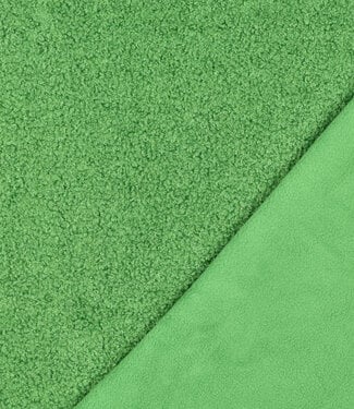 appelgroen - teddy boucle double face met fleece