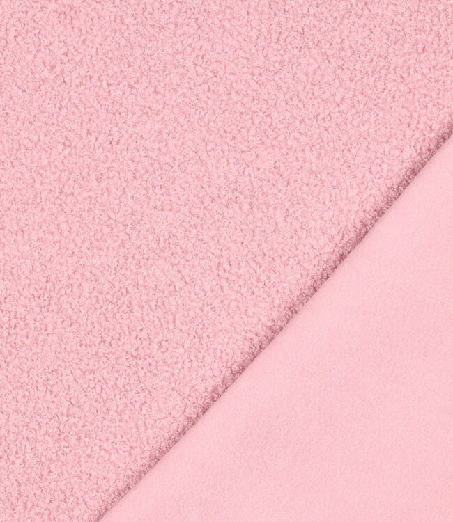 snoepjesroze - teddy boucle double face met fleece