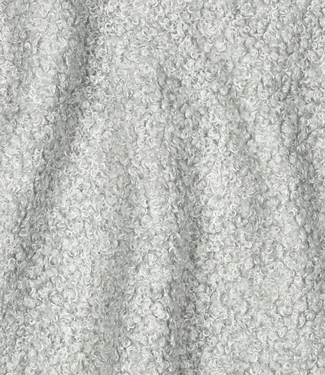lichtgrijs - teddy boucle double face met fleece