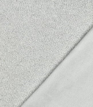 lichtgrijs - teddy boucle double face met fleece