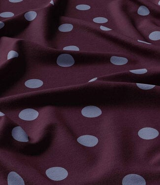 polkadots lila op aubergine - viscose