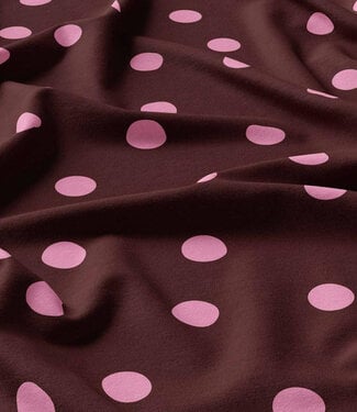 polkadots roze op bordeaux  - viscose