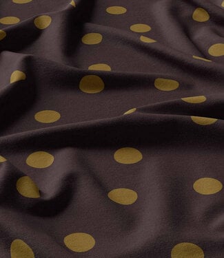 polkadots mosgroen op zwart - viscose