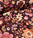 bordeaux en roze bloemen viscose