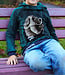 Mamoet petrol - sweater paneel 90 cm