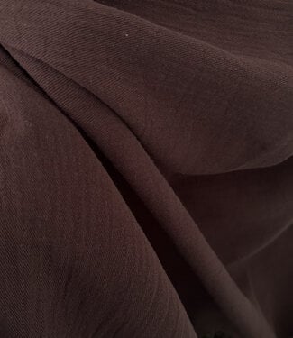 twill double gauze - mooie zware kwaliteit - donkerbruin