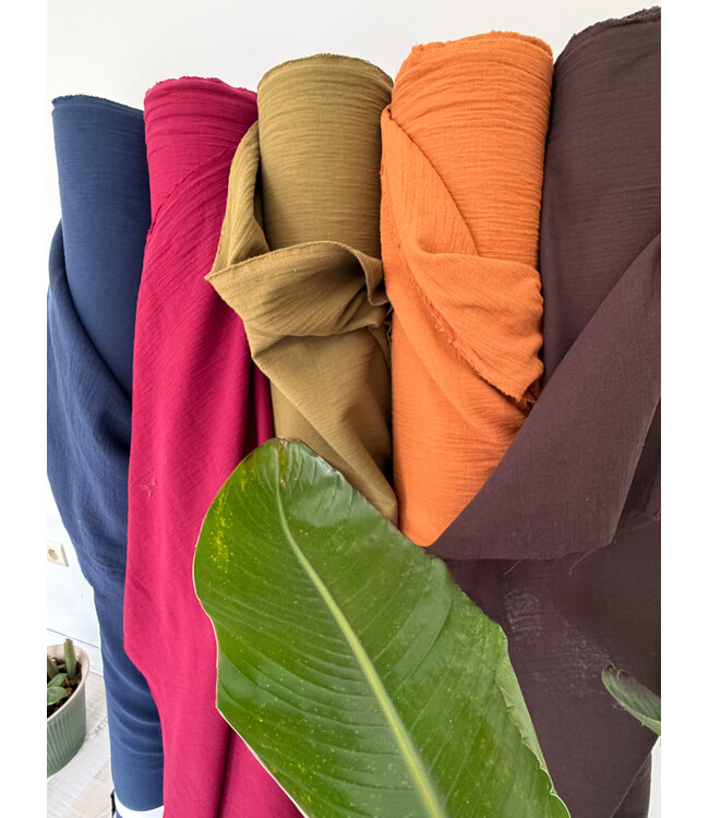twill double gauze - mooie zware kwaliteit - donkerbruin