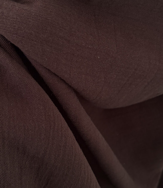 twill double gauze - mooie zware kwaliteit - donkerbruin