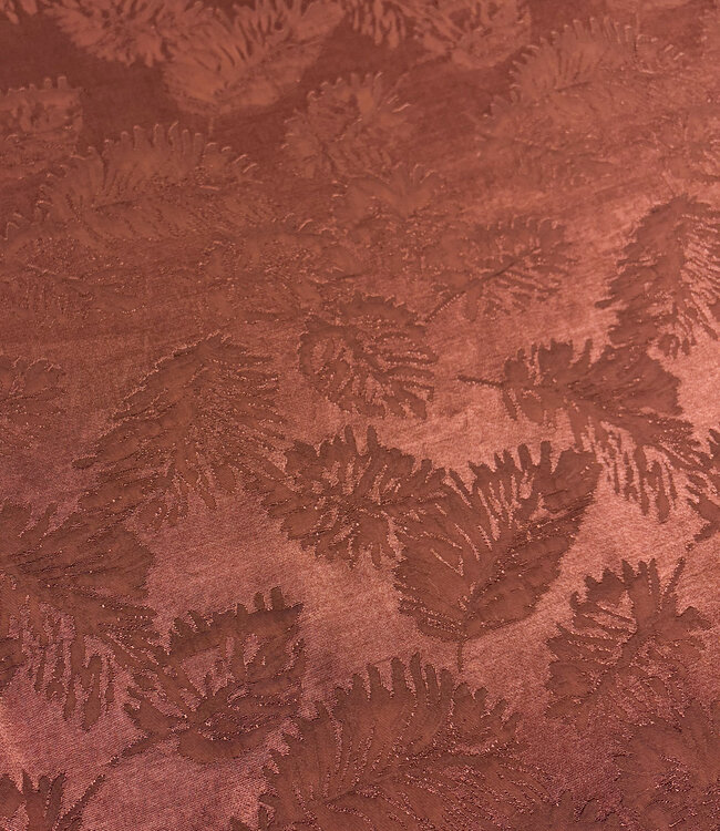 A la Ville Ingeweven leaves - bordeauxbruin - Viscose rayon gesatineerd (knipmode)