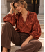 A la Ville Ingeweven leaves - diep nachtblauw - Viscose rayon gesatineerd (knipmode)