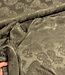 A la Ville Ingeweven leaves - donker olijfgroen - Viscose rayon gesatineerd (knipmode)