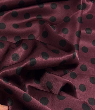 polkadots bordeaux - gesatineerde viscose