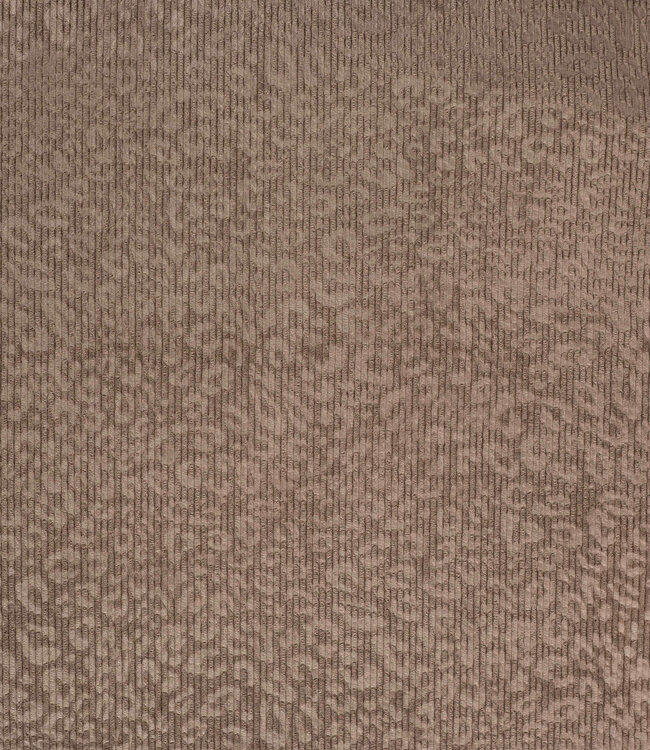 taupe met subtiele luipaardprint - soepelvallende corduroy / ribfluweel