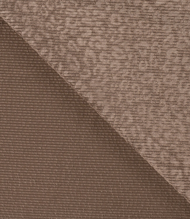 taupe met subtiele luipaardprint - soepelvallende corduroy / ribfluweel