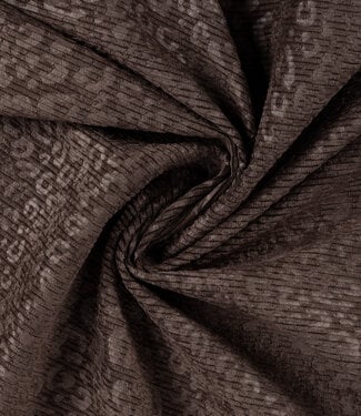 donkerbruin met subtiele luipaardprint - soepelvallende corduroy / ribfluweel