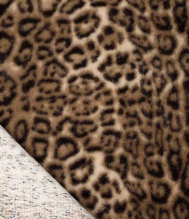 deadstock faux fur - bruin cavallo luipaardprint