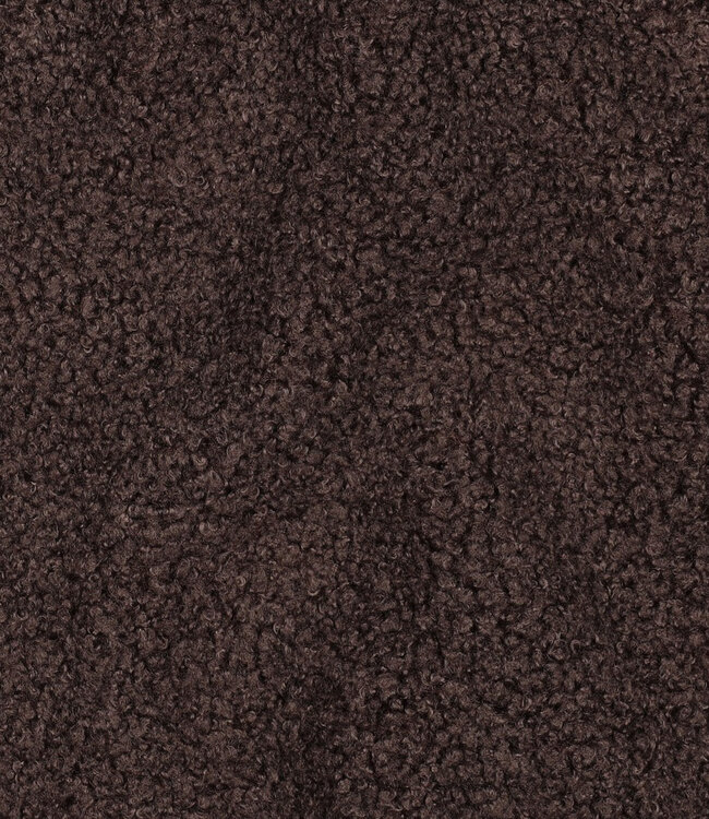 donkerbruin - teddy boucle double face met fleece