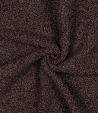 donkerbruin - teddy boucle double face met fleece