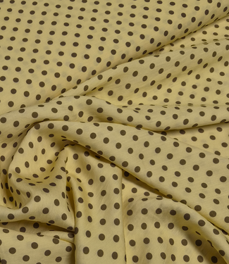 polkadots geel en bruin - viscose