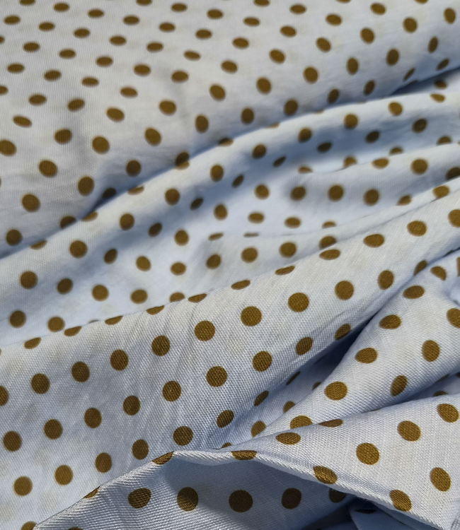polkadots blauw en bruin - viscose