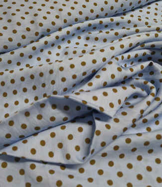 polkadots blauw en bruin - viscose