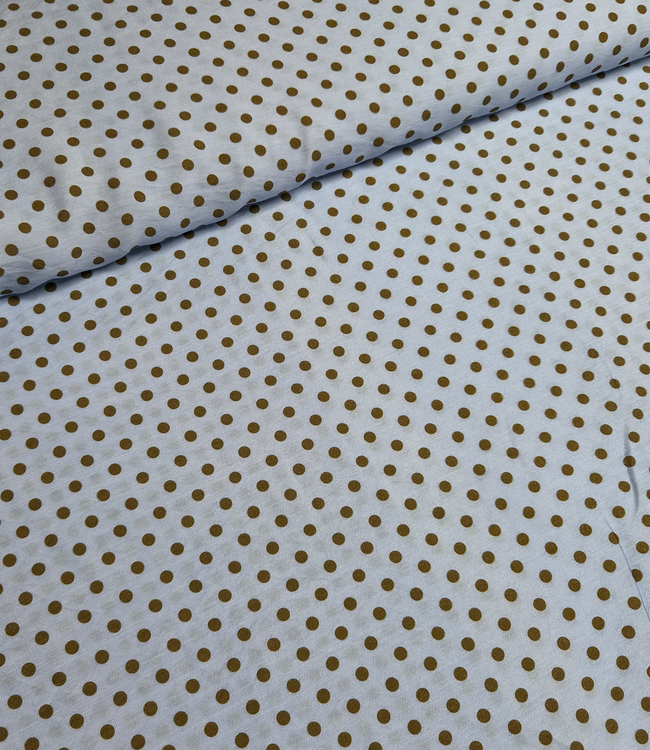 polkadots blauw en bruin - viscose