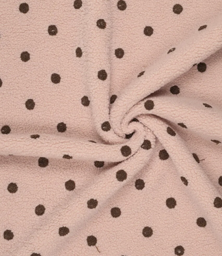 polkadots roze en bruin - heavy knit teddy