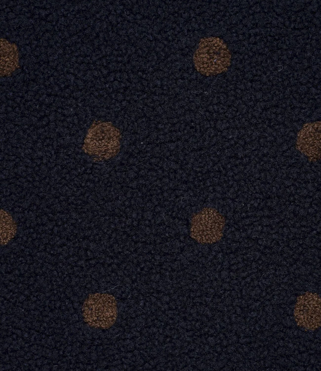 polkadots marineblauw en bruin - heavy knit teddy