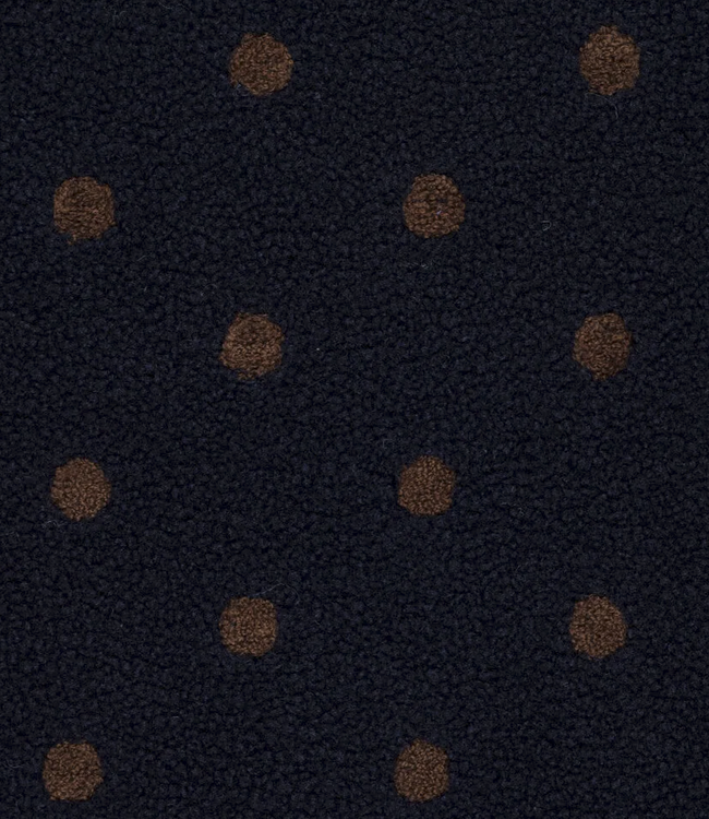 polkadots marineblauw en bruin - heavy knit teddy