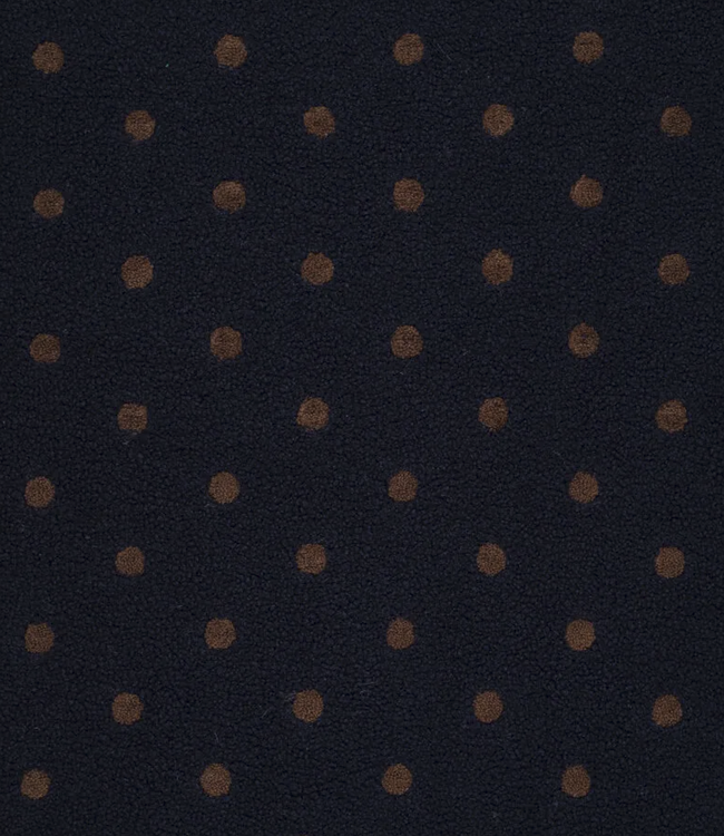 polkadots marineblauw en bruin - heavy knit teddy