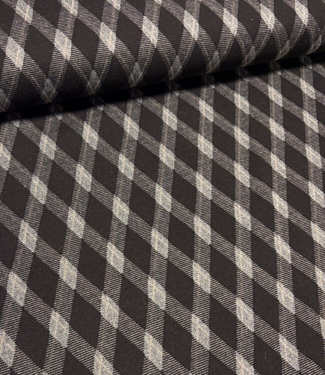 gebreide jacquard checks - donkerbruin