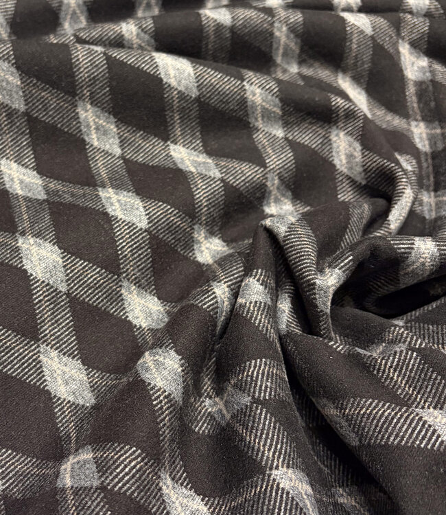 gebreide jacquard checks - donkerbruin
