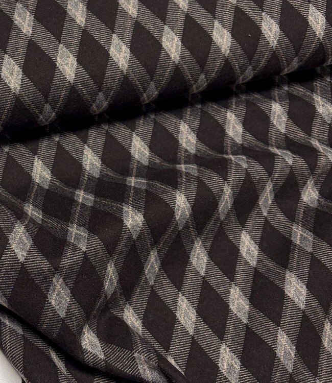 gebreide jacquard checks - donkerbruin