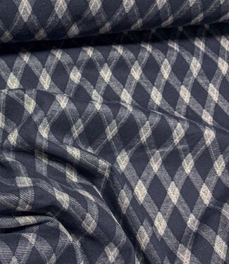 gebreide jacquard checks - marineblauw